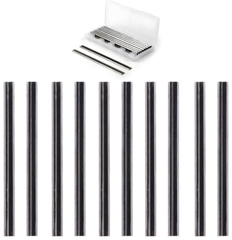GIONAR 10 Pcs Lames de Raboteuse 82mm, Lames Réversibles de Rabot, Matériau en Acier Rapide, pour Rabots Makita Black & Decker Bosch DeWalt Trend Elu etc.