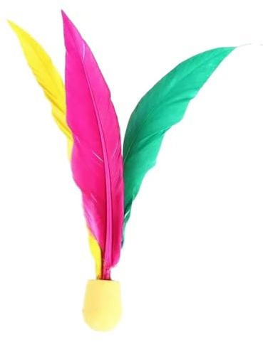 Whakano 10 Stück Kick-Federball,Jianzi Chinese Foot Game,Fuß Federball,zusammengebauter Feder Fußball,Jianzi mit Gummifuß für Outdoor-Sport und Fitness,Feather Shuttlecock Für Füße Übung,Bunt