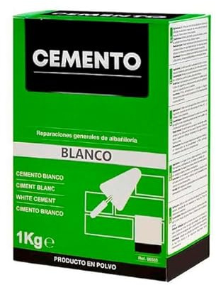 CABLEPELADO – Cemento Blanco en Polvo para Azulejos – Preparado de Cemento para Encolado y Fijación – Uso Interior y Exterior – Alta Adherencia para Suelos y Paredes – Formato 1 kg – Color Blanco