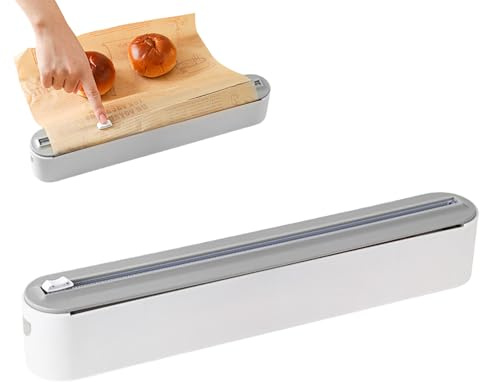 Distributeur Papier Aluminium/film Alimentaire Avec Coupe, Fixation Magnétique Et Murale Sans Perçage, Réglable, Conserve La Fraîcheur Un Pas Plus Vite Préserver La Fraîcheur Des Ingrédients