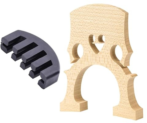 TTETTZ Cello Puente Y Silenciador Partes para Instrumentos Fácil Reemplazo Accesorios Robustos Diseño Práctico Portátil Adecuado para Práctica, 10.17 X 8.31 X 1.23