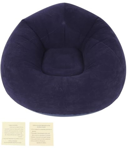 EOJDDPA Canapé Gonflable Ultra Doux et Portable, mobilier de Salon sphérique pour dortoir, Camping en Plein air, Pique-Nique, Bleu 43,3 x 43,3 x 31,5 Pouces