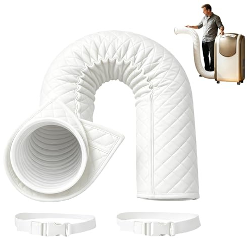 Manchon D'isolation Portable Pour Tuyau AC,Lsolation Pour Tuyaux De Climatiseur, 59inch Couvercle De Conduit D'aération Isolé Tuyau D'échappement 12,7 À Cm Diamètre, Facile Installer