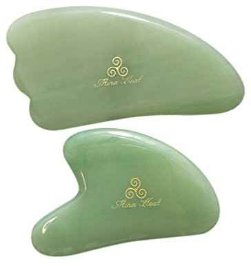 Strumento in giada per massaggio facciale linfatico gua sha, effetto disintossicante e rigenerante, antirughe, antinvecchiamento, cosmetici di autotrattamento e bellezza