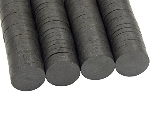 Perlin Rundmagnete 17 mm x 3 mm 100 Stück Ferrit Bastelmagnet Schwarz Flachmagnet für DIY Deko Kühlschrank Pinnwand Whiteboard