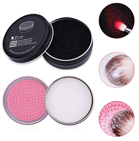 DUcare Makeup Brush Cleaner Makeup Brushes Solid Soap Cleanser with Color Removal Sponge Brush Cleaning Mat, Silicone Makeup Cleaning Cosmetic Cleaner Blenders Shampoo Removes Shadow Color