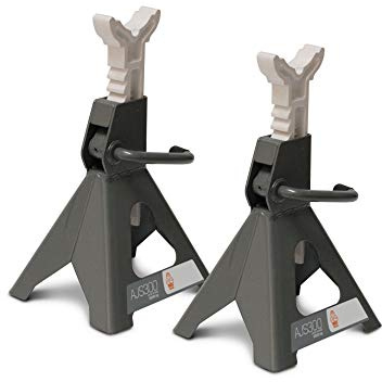 MAXTOOLS, AJS300, Caballetes de Soporte con Cremallera, para la Reparación de Coches, Altura Regulable, Capacidad 3 Toneladas