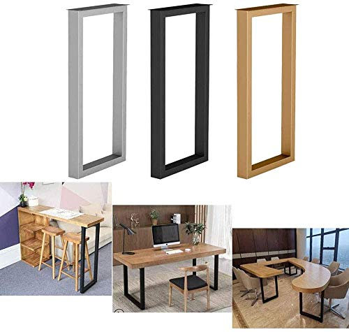 ZH-1 Tischkufen Metall schwarz für Küche Esstisch, Bistrotisch, Stehtisch,70cm/100cm Höhe, Industrielook tischbeine Möbelfüße, Silber, Gold, 1 Stück