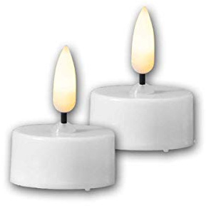 Star Trading LED Teelicht Kerze 3D FLAMME, weiß, 4er Set, Timer
