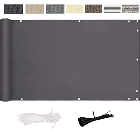 CHENG BalkonSichtschutz SeitenSichtschutz 60x1050cm, Balkon Sichtschutz Balkonabdeckung, Wind- und UV-Schutz Wetterfest für Balkongeländer, Terrasse & Garten