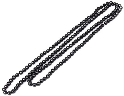 SunaOmni Svart pärlhalsband dam pärlhalsband svart kedja extra lång konstgjord pärlkedja flera lager dam smycken pullover halsband lång pärlkedja konstpärlkedja pärlhalsband