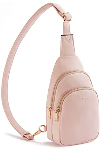 Telena Sling Bag Brusttasche, Crossbody Umhängetasche Damen PU Leder Sport Schultertasche Klein Bauchtasche Stylisch, Gelb