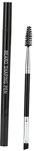 Bartfüllstift-Set, 4 Ml, Leicht Schweißfest, Schwarzer, Langlebiger, Wasserfester Bartstift Mit Mischpinsel Mit Vier Gabelspitzen, Schwarz, 3 Jahre