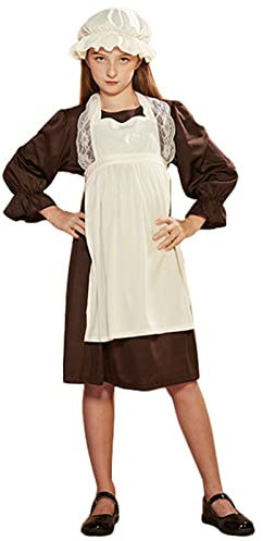 Dirndl Mädchen 3 Teilig - Trachtenkleid Mädchen, Dirndlkleid Kinder Trachten Kleid Trachtenhut Schürze Mittelalter Viktorianische Trachtenmode Dirndl & Dirndl-Sets für Mädchen Oktoberfest Outfit