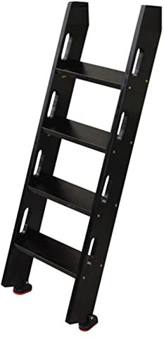 Bunk Ladder Wooden Bunk Bed Ladder 3/4 Rung, Black Step Ladders, Kids Bedroom/Cabin/Top Bunks Lift Beds Ladder Include Non-Slip Feet, Load 330Lbs/Black
