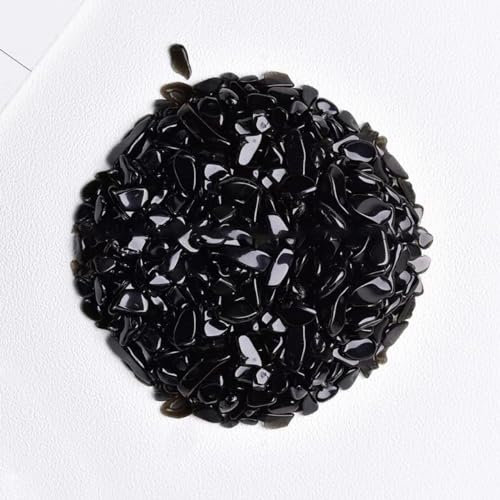 Wambere 100g 7mm-9mm Kleinkörniger Kieskristall,Farbsteine Kleiner Dekorativer Kies,Bastelkies Gartenkies Aquarienkies Kieselstein Zierkies Entmagnetisierungsstein für Aquariendekorationen,Schwarz