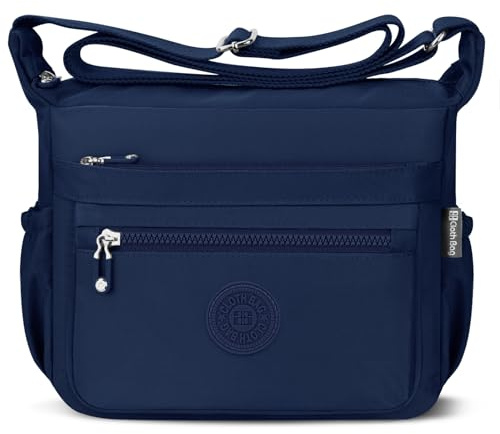 JUYANO Umhängetasche Damen Mittelgroß, Nylon Wasserdicht Handtasche Damen mit mehreren Taschen Leichte Crossbody Bag Damen Verstellbarer Breitem Freizeit für Einkaufen Reisen Schule
