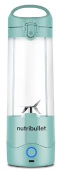 nutribullet Portable Blender in Light Blue - Powerful Extractor Blade, 475ml Cup, To-Go Lid, USB-C Charging Cable & User Guide - Delivers 15+ Blending Cycles - Healthy Shakes On The Move