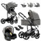 Reenborn Kinderwagen 3 in 1, Buggy mit Zwei Umkehrbaren Schiebemodi, Kinderwagen mit Rahmen Aluminiumlegierung, Kombikinderwagen 3 in 1 Komplettset mit Ein-Klick-Faltdesign (588 Grey)