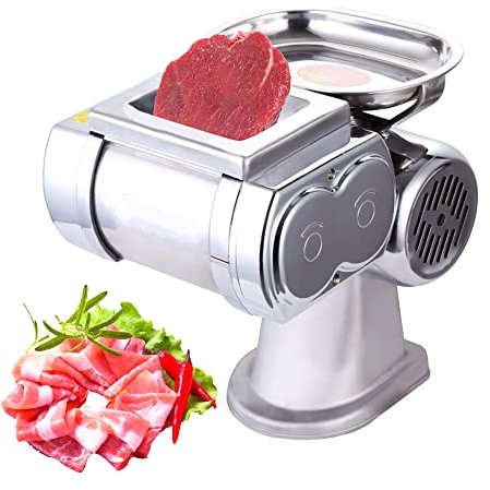 Trancheuse à viande électrique, 1,7 mm/2,5 mm/3,5 mm/5,0 mm/7,0 mm, machine à trancher la viande commerciale, charcuterie, coupe de poisson, machine à trancher pour cuisine, supermarché, agneau, bœuf