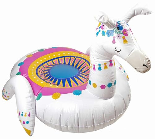 Giant Inflatable Llama Lounger for Adults – 160cm x 130cm | Beach & Pool Float Ride On | Sturdy PVC Vinyl with Repair Kit Included