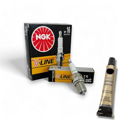 4x Zündkerzen V-Line passt für Peugeot 405 1.4/1.6 Bj. 1987-1992 + Kupferfett
