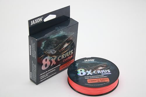 Geflochtene Schnur Jaxon Crius Catfish 8X 300m orange Welschnur Waller (0,37mm / 50kg)