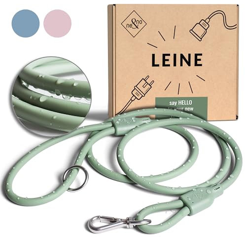ne&no® Hundeleine 1,5 m Loft Design, schmutz- & wasserfest, Führleine für Hunde, Dog Leash, grün
