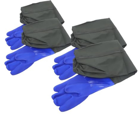 SOLUSTRE 2paare Lange Wasserdichte Gummihandschuhe Waschhandschuhe Lange Schüsselreinigungshandschuhe Hausarbeit Wiederverwendbare Küchenhandschuhe Zum Arbeiten Malen Gärtnern