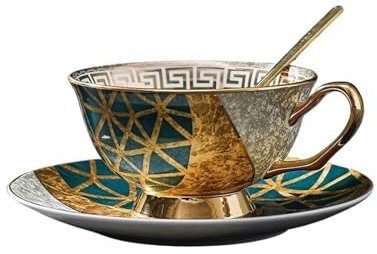 MOOWI Tazze per Tazze Tazze da tè Inglesi squisite di Alta qualità for Il tè pomeridiano con Tazze da tè con Cucchiaio for caffè, tè, tè al Latte Tazza di caffè