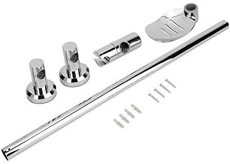 Barra Deslizante para Ducha Tipo Elevación con Soporte para Cabezal de Ducha de Mano Ajustable de 360° Varilla de Acero Inoxidable Jabonera Potente Ventosa Instalar Montado en la