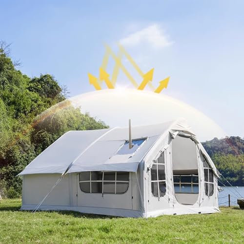 Zelte aufblasbar, 6-8 Person Gampingent mit Pumpe, einfache Setup 4-Saison wasserdicht