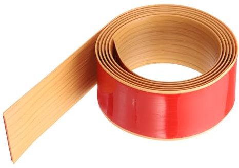 QUARKZMAN Tira De Transición De Suelo 2 6.56 Pies Autoadhesiva Tira De Laminado Divisor De Suelo Cubresuelos Duradero Borde De PVC Para Baldosas, Veta De Madera Amarilla