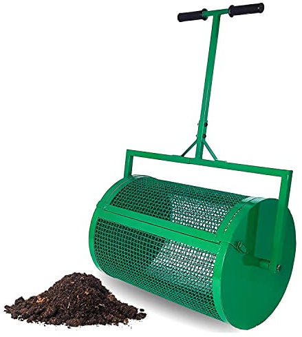 QLSABIA Spandiconcime per Compost ad Alta Resistenza, spandiconcime per terriccio con Rete Metallica, spandiconcime per Letame, 24 Pollici, spandiconcime per Prato e Giardino, 2 Blocchi Laterali