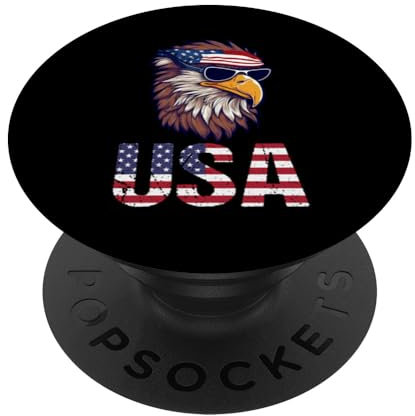 USA Amerikanische Flagge Adler 4. Juli Patriotisch PopSockets Klebender PopGrip