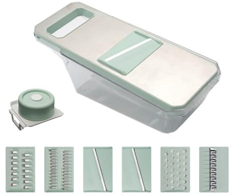 Bnidubro Rebanador de Verduras Manual de Seguridad Multifuncional de Metal Rallador de Zanahorias Patata Verde