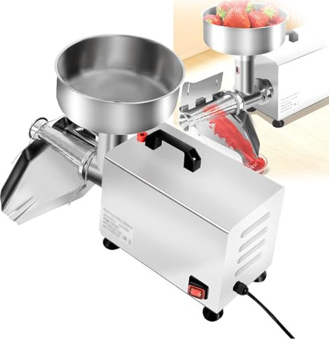 OZTYSGXM 450W TomatenmüHle mit Motor Aus Reinem Kupfer, Tomatenpresse und Sieb Aus Edelstahl, Elektrisches Tomatensieb, Kommerzieller Saucenmaker füR Erdbeeren Blaubeeren