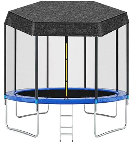 Trampolin Überdachung Abdeckung, Ø 183 244 305 366 427 cm Trampolin Sonnenschutz Abdeckung, Eva Trampolin zubehör, UV-resistent, Sonnenschutznetz für 6/8 Stangen Trampolin
