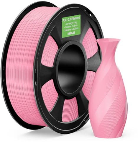 DEEPLEE PLA+ 2.0 Filament 1.75mm, Stärkere Zähigkeit 3D Drucker Filament, Rosa 1KG, Upgrade PLA Plus 3D Printer Filament, High Speed PLA+ Filament für die meisten FDM 3D Drucker