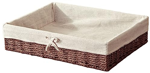 Corbeille de rangement rectangulaire en osier pour fruits et pain - Style vintage - Imitation rotin tressé