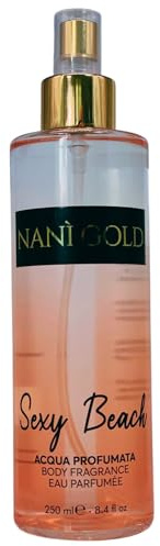 Acqua Profumata Corpo Nanì Gold SEXY BEACH, Leggera e Rinfrescante. Ideale Per Donare Una Sensazione Immediata Di Freschezza Sulla Pelle 250ml (Spray)