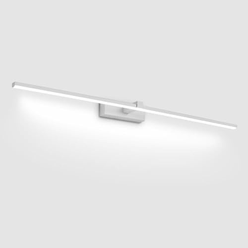 LYOUAE Spiegelleuchte Spiegellampe Minimalistische LED-Spiegelleuchten, LED-Badezimmer-Waschtisch-Lichtleiste, Moderne Bad-Wandleuchte for Make-up, Badezimmer, Toilette(White White Light,100CM)