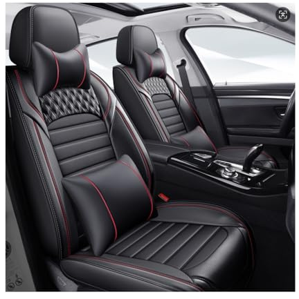 SAHFEE Coprisedili auto universali per Alfa Romeo 155 (167)/155 Q4 (167)/156 (932A)/156 Sportwagon(932B), accessori per auto, linea nero-rosso Deluxe