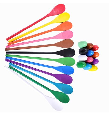 ZWTPGKRD 12Pieces Wood Eggs Spoon Race Game Toy For Outdoor Easter Parties Kids Group Coordination Activity Supply Toy Kids Balancing Game