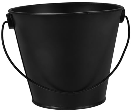 BAZEITFLOW Cubo De Grasa De Hojalata Negro para Barbacoa, Recipiente para Goteo De Parrilla, Tamaño 8x10.5x12 Cm, Reutilizable y Resistente para Cocina Al Aire Libre