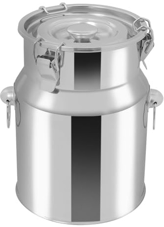 201 Edelstahl Milchkännchen Milchkanne versiegelter Eimer,Bequem Transport oder Lagerung,15cm Große Öffnung,für Mandarinenschale, Tee,Kochöl,Sahne, Mehl,speichern