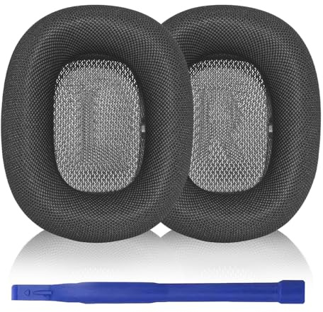 Aiivioll Ersatz Ohrpolster für AirPods Max aus Rollstoff-Gewebe(Schwarz)