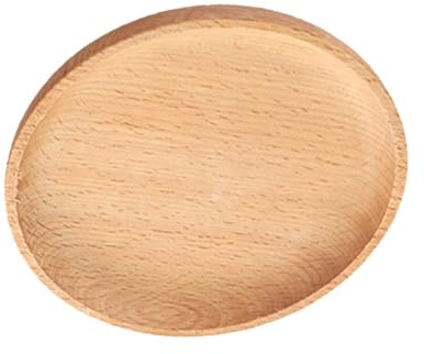 JECOMPRIS Piatto in Legno di Faggio 12,8 Cm, Vassoio Porta Dessert e Sottovaso per Frutta, Accessorio Cucina Versatile per Intrattenimento e Uso Quotidiano