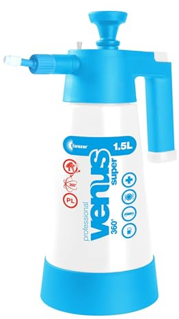 Drucksprüher Sprüher Sprayer Pumpsprüher mit druckablass Ventil Kwazar Venus 360° Viton Dichtung 1,5 L