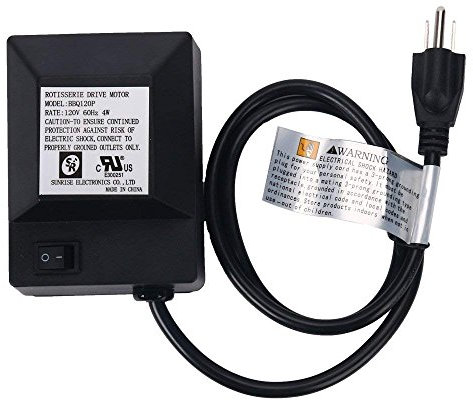 Homend Universal Grill Electric Replacement Rotisserie Motor 120 Volt 4 Watt On/Off Switch, Black (Black)